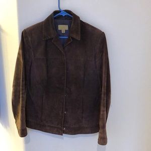 Brown suede leather jacket